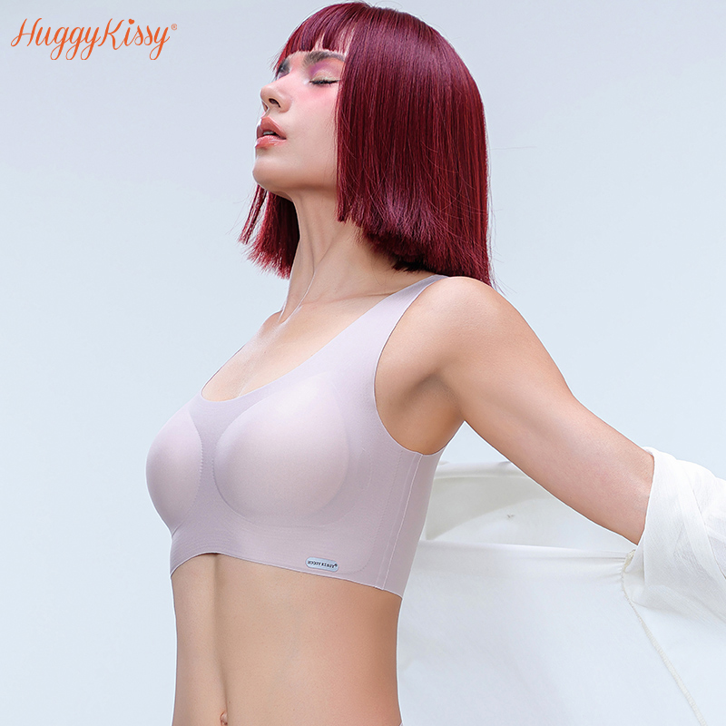 【7A抗菌防螨】无尺码裸感圆领小胸舒适睡眠无痕薄无钢圈内衣透气