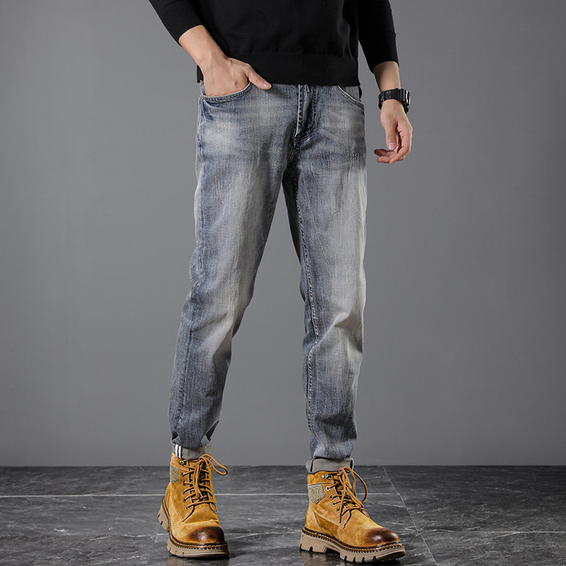 默认微瑕男装秋冬款加绒款修身直筒百搭