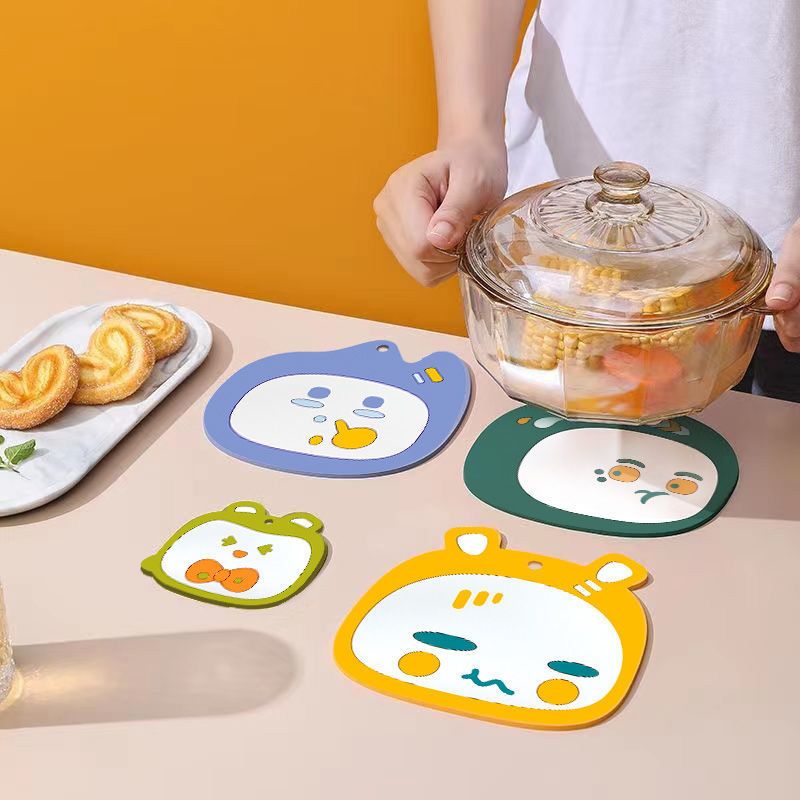 5个装卡通隔热垫家用防水餐桌杯垫餐厅硅胶防烫垫餐盘垫子桌面垫