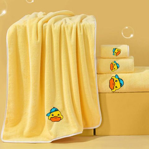 婴儿浴巾新初生幼儿超软宝宝比全纯棉用品吸水洗澡儿童浴巾小黄鸭