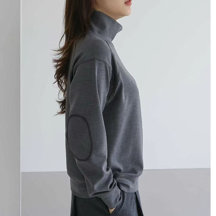 【韩国设计师衣吧】2024冬季新款高级减龄时尚保暖加绒棉弹力高龄衫