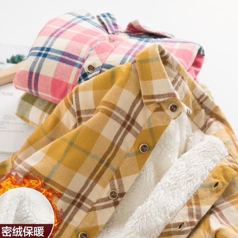 【小扬哥推荐】男女童加绒加厚衬衫2冬季儿童新款3男宝宝保暖格子