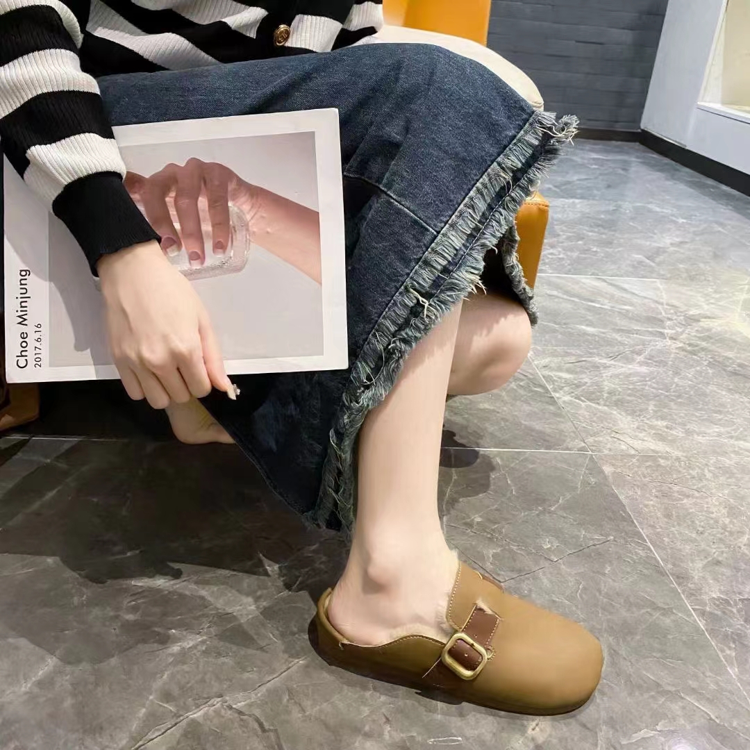 6992-3新款秋冬季女鞋子复古博肯单鞋平底豆豆鞋