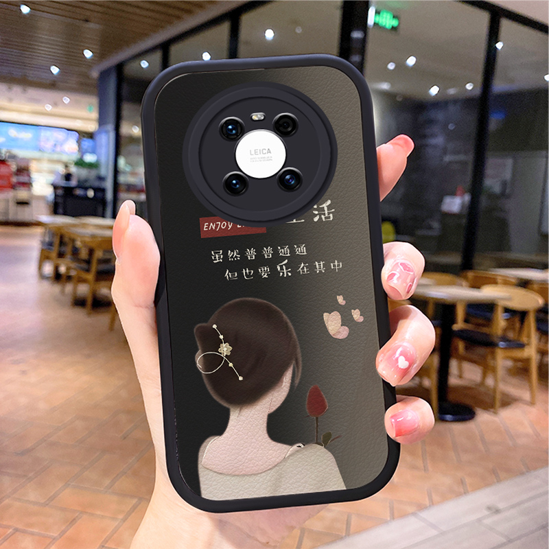 小羊皮女孩适用华为mate50pro手机壳mate60保护套新款m30Pro女款