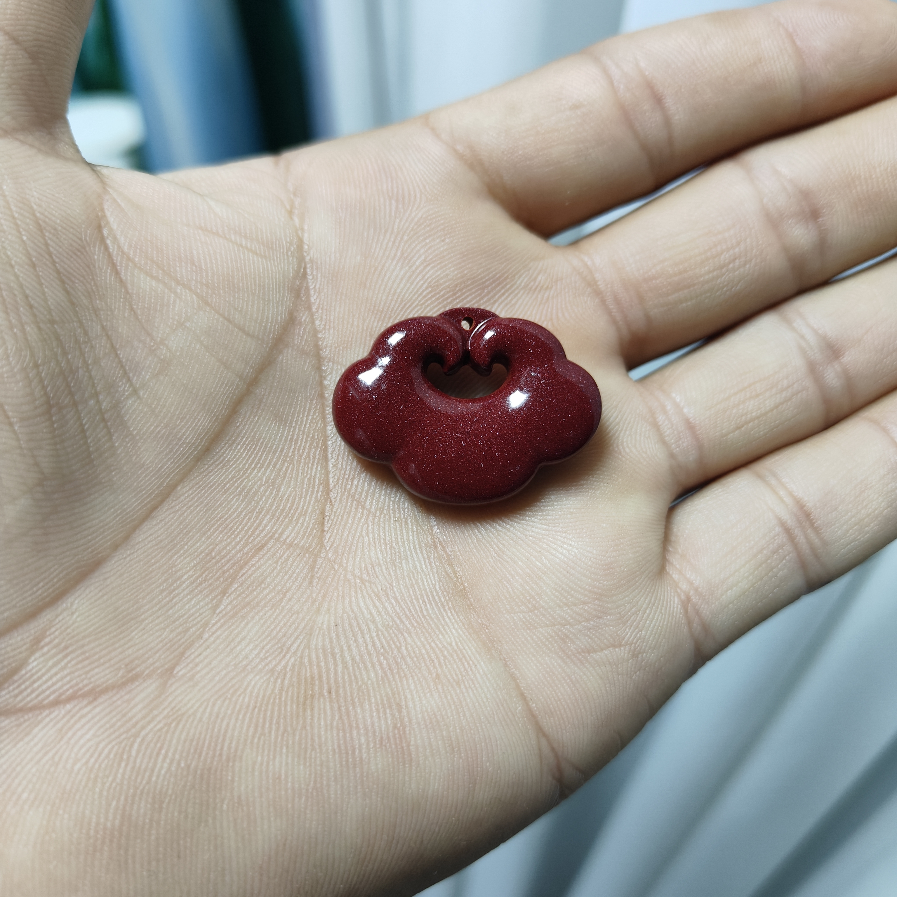 含辰砂工艺品朱砂紫金砂平安锁吊坠