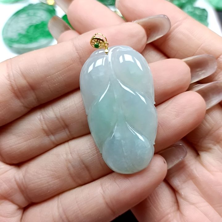 翡翠颈饰18K金镶嵌翡翠成品