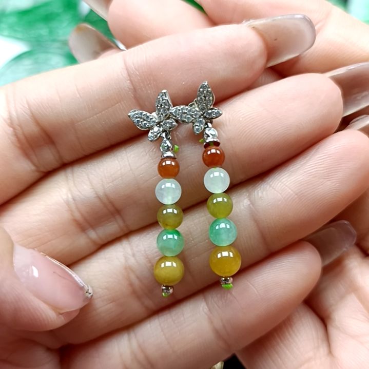 翡翠颈饰银S925镶嵌翡翠成品