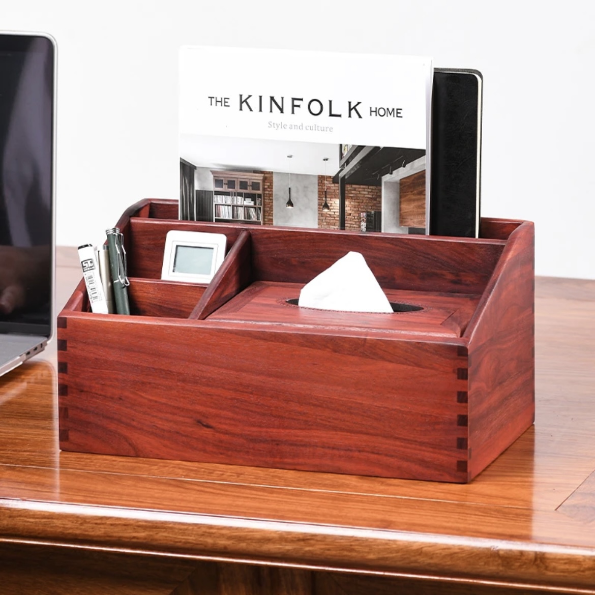 赞比亚血檀木多功能收纳盒客厅家用创意简约中式办公室木质