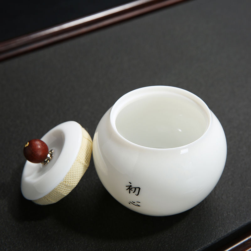 【小扬哥推荐】羊脂玉白瓷陶瓷茶叶罐迷你小号密封罐储物罐可做lo