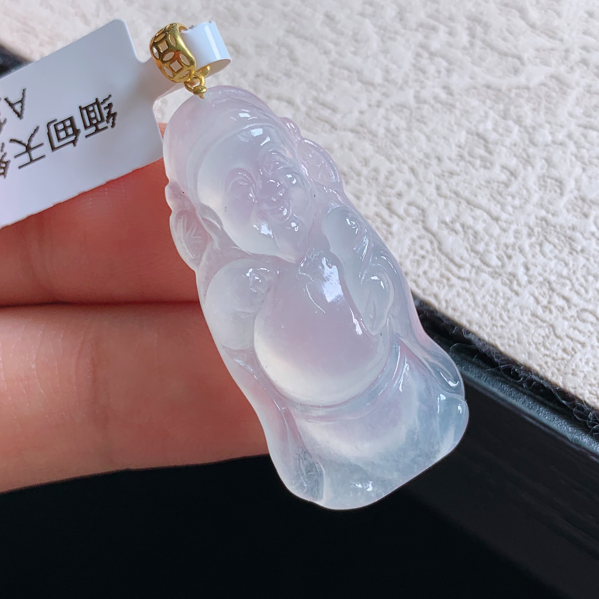 缅甸天然A货翡翠揭阳雕刻冰种财爷吊坠高品质礼物精美饰品首饰