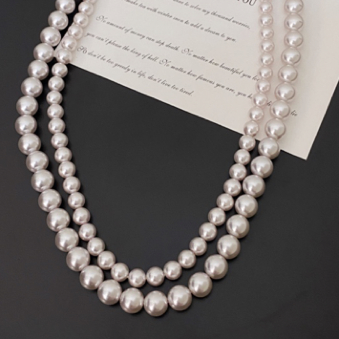 铜合金仿珍珠项链 曼塔玫瑰珠珠项链