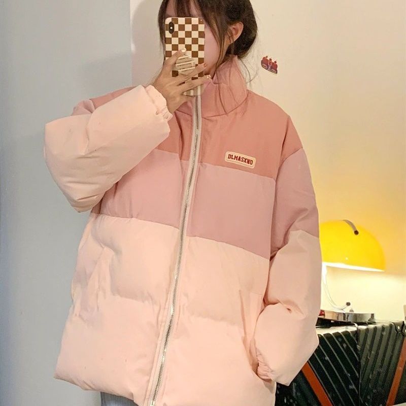 波司豋2022年新款女装韩版ins渐变色棉服女2022冬季新款宽松棉衣