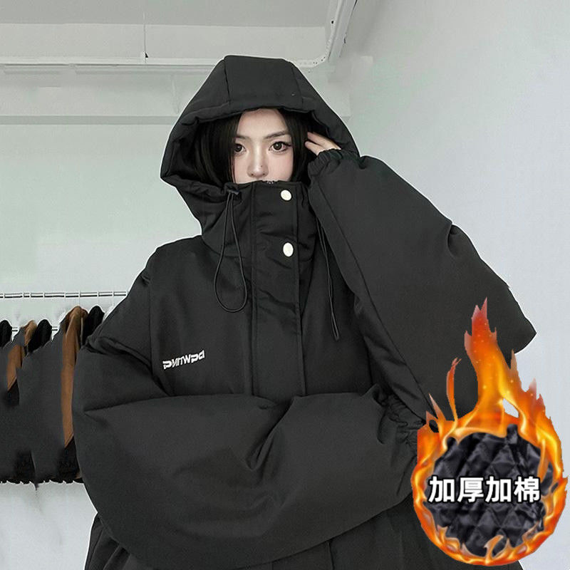 波司豋美式棉袄子冲锋衣外套女面包服2023新款冬季加厚羽绒服服高