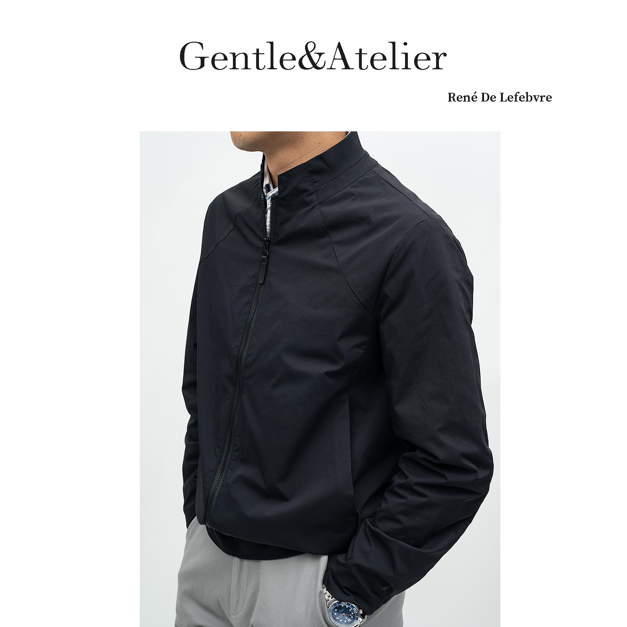 René De Lefebvre【商鸟款】立体剪裁双层工艺三防男士立领商务外套