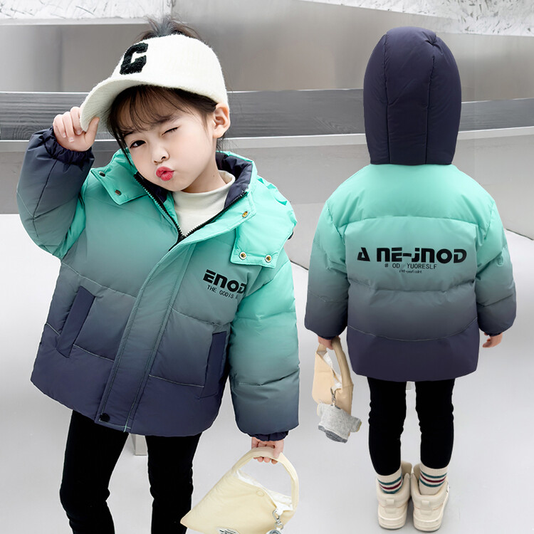 【品牌】男童羽绒服渐变加厚2024新款男孩宝宝冬季痞帅男款儿童外套