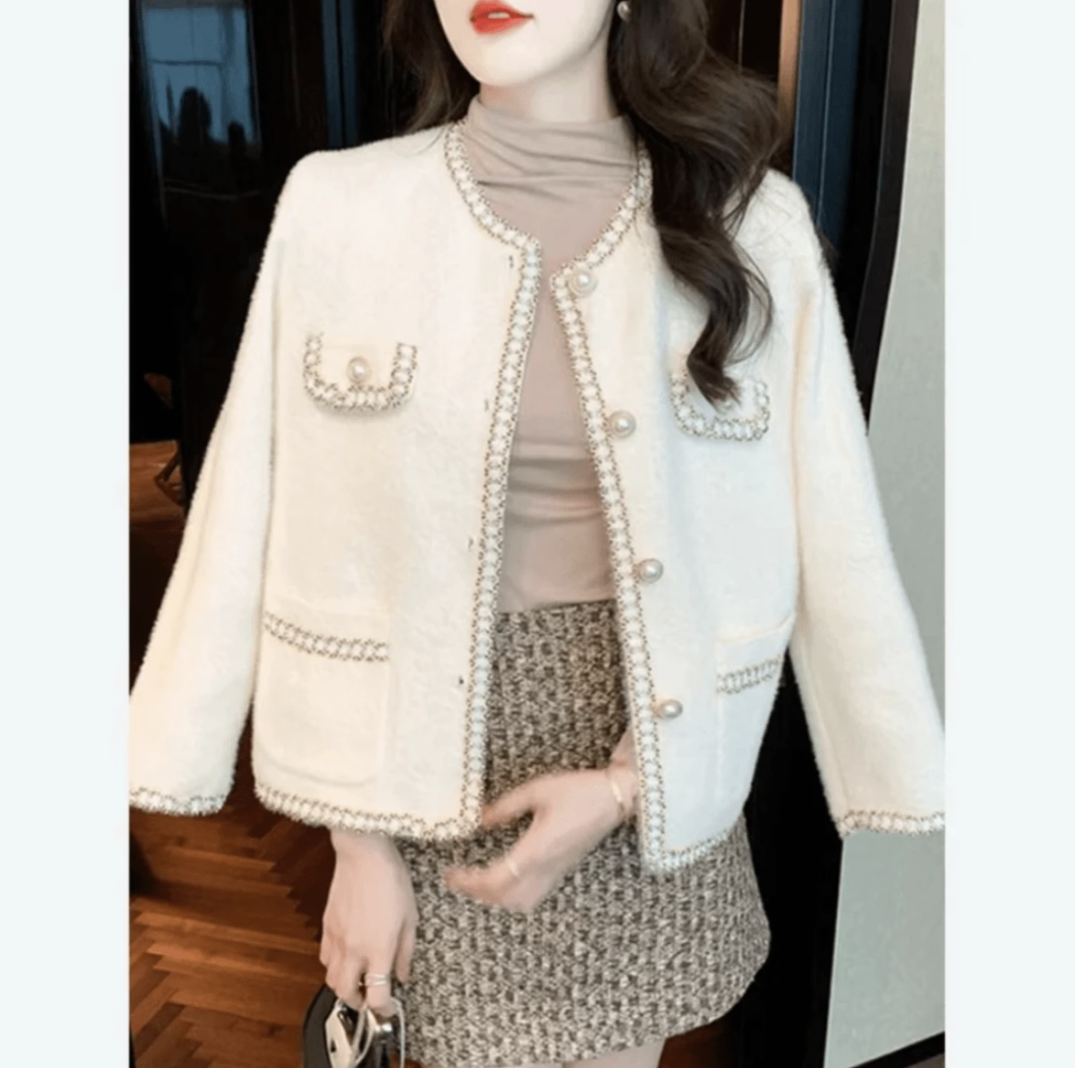 小香风上衣2025秋季女外套洋气小众设计温柔时尚百搭短款外套3307