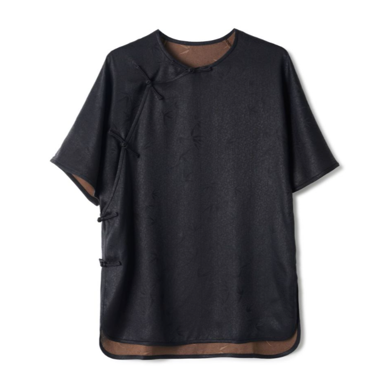 【影竹】满分桑蚕丝香云纱国风花萝上衣DX24S039