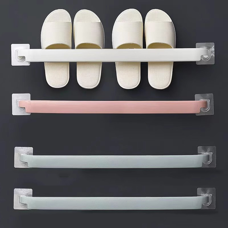 毛巾架免打孔卫生间浴室吸盘挂架浴巾架子北欧简约创意单杆毛巾杆