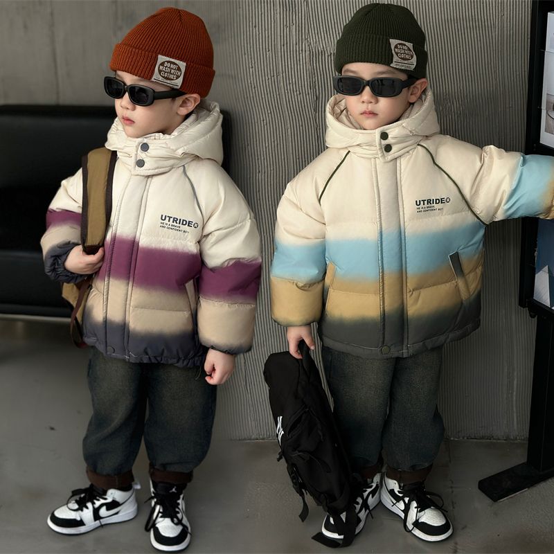 巴拉巴拉男童羽绒棉服2023新款儿童彩虹保暖棉衣女童加厚秋冬季外