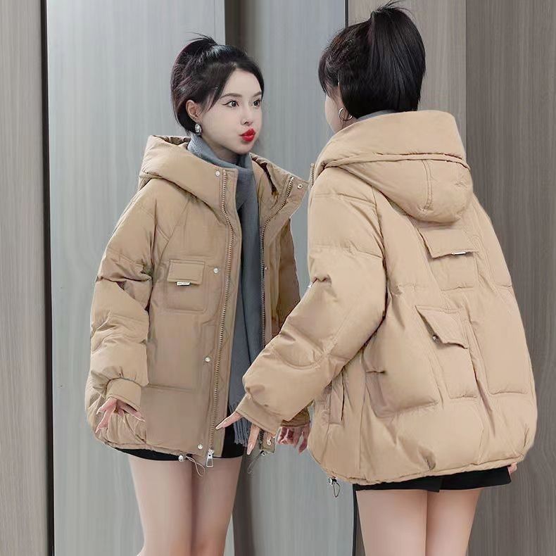 雅鹿克莱茵蓝连帽羽绒羽绒服女户外短款2023冬季新款宽松小个