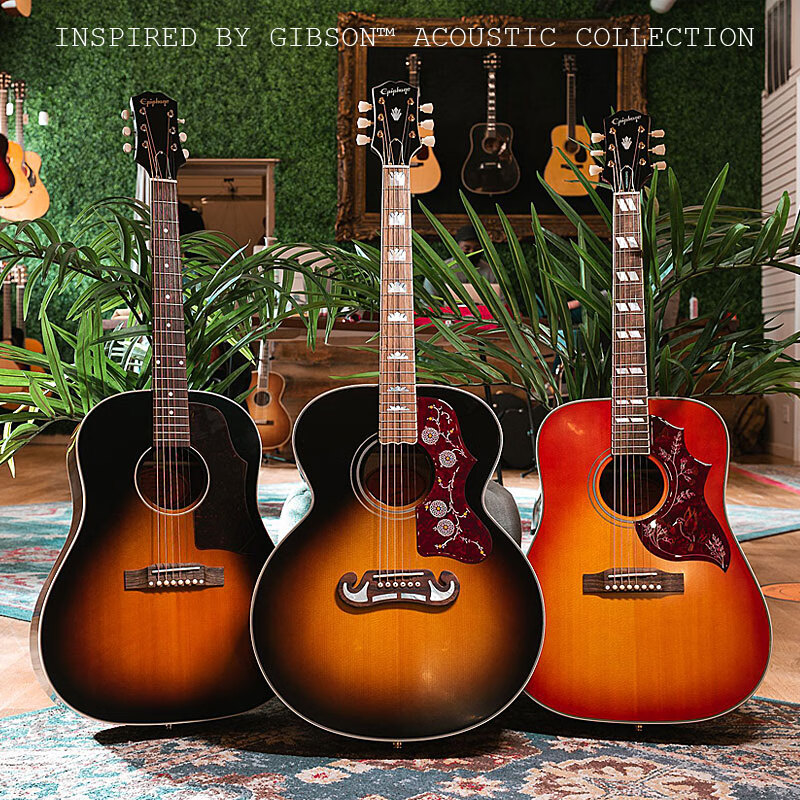 Epiphone民谣吉他IGC 1957电箱SJ200单板J-180鸽子J45左手款蜂鸟