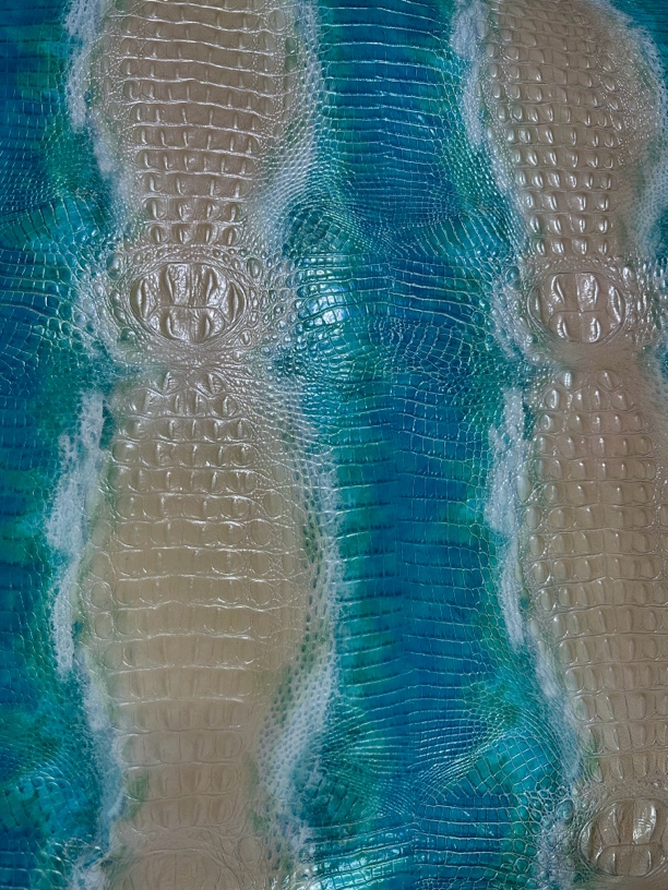 纯牛皮羊皮皮料真皮【1号链接】鳄鱼皮家用创意蓝色皮革彩色