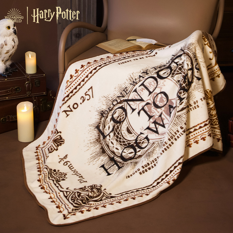 哈利波特正版9¾站台车票毯子披毯午睡盖毯多用沙发居家毛毯