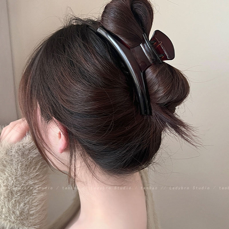 抓夹女高级感新款透明简约日常发夹后脑勺盘发夏天气质大号鲨鱼夹