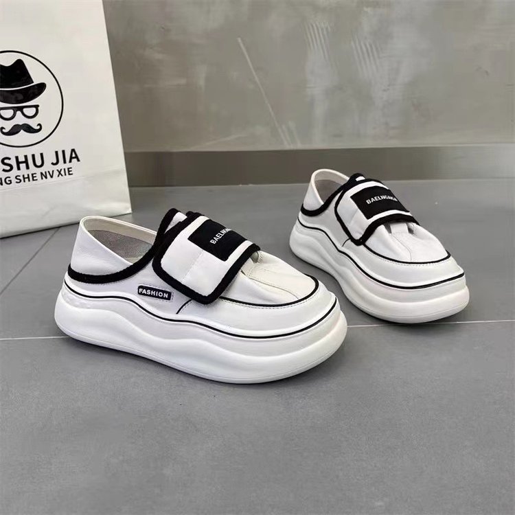 2023春夏新款两穿小白鞋厚底舒适百搭魔术贴女鞋爆款休闲运动网红