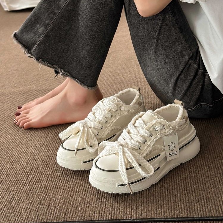 运动鞋休闲饼干鞋2023年新款爆品夏季小白鞋厚底chic百搭小众板鞋