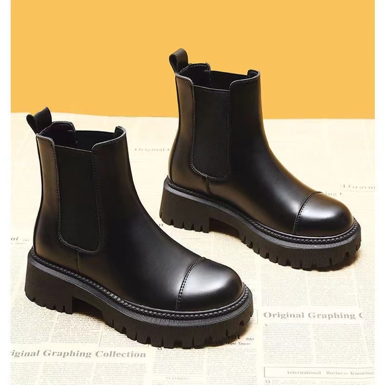 2023年时尚马丁靴厚底英伦风烟筒靴显腿长秋季女鞋秋冬百搭ol潮流
