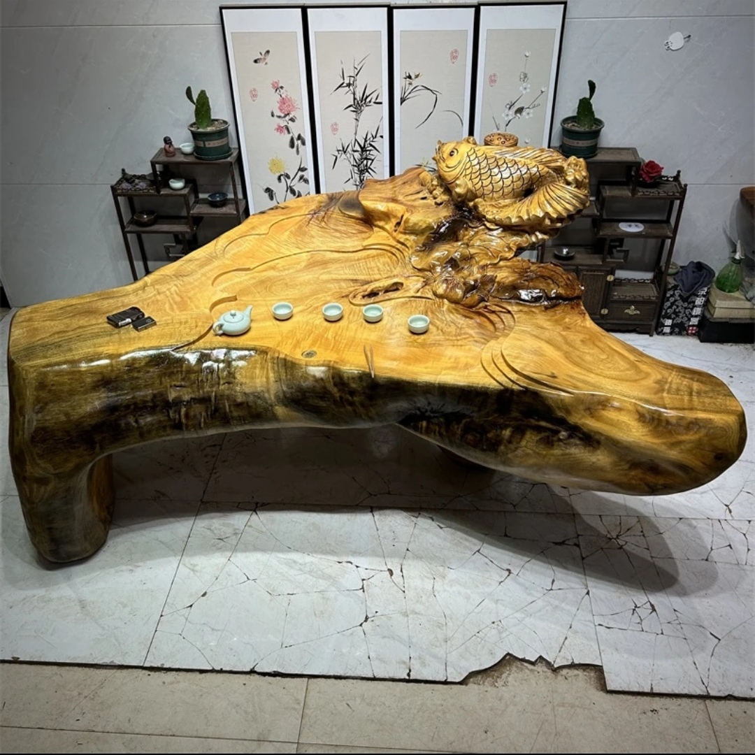 200-110天然根雕茶桌原木家用茶海实木树根茶台木雕树桩茶几200