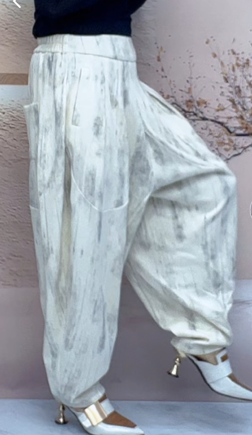 [加厚] 扎染哈伦裤冬季新款休闲时尚减龄洋气显高显瘦裤潮牌气质