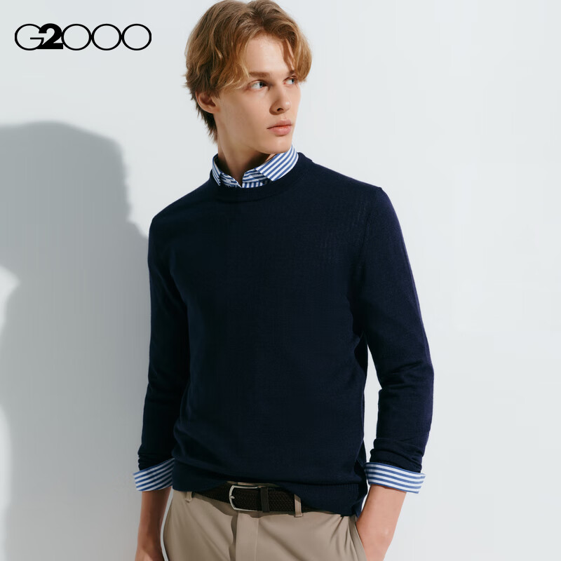 【绵羊毛混纺】G2000男装秋冬商场同款柔软舒适休闲百搭毛衣