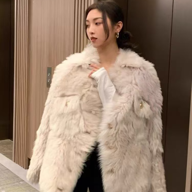 507 时尚秋冬皮毛一体休闲宽松外套 挂19-4上