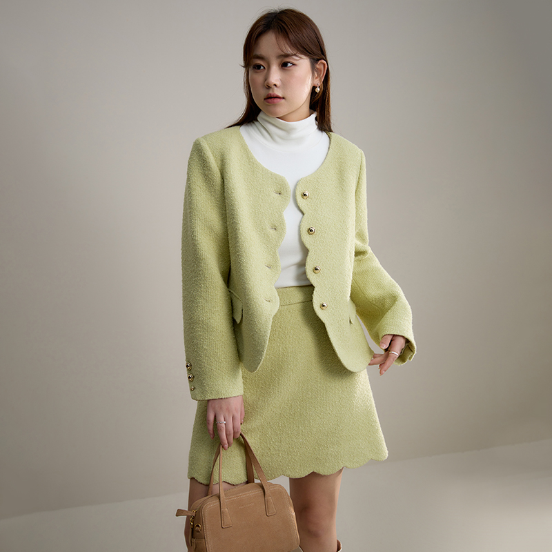 独束微胖MM大码女装优雅小香风时尚套装法式显瘦套装23DS84290