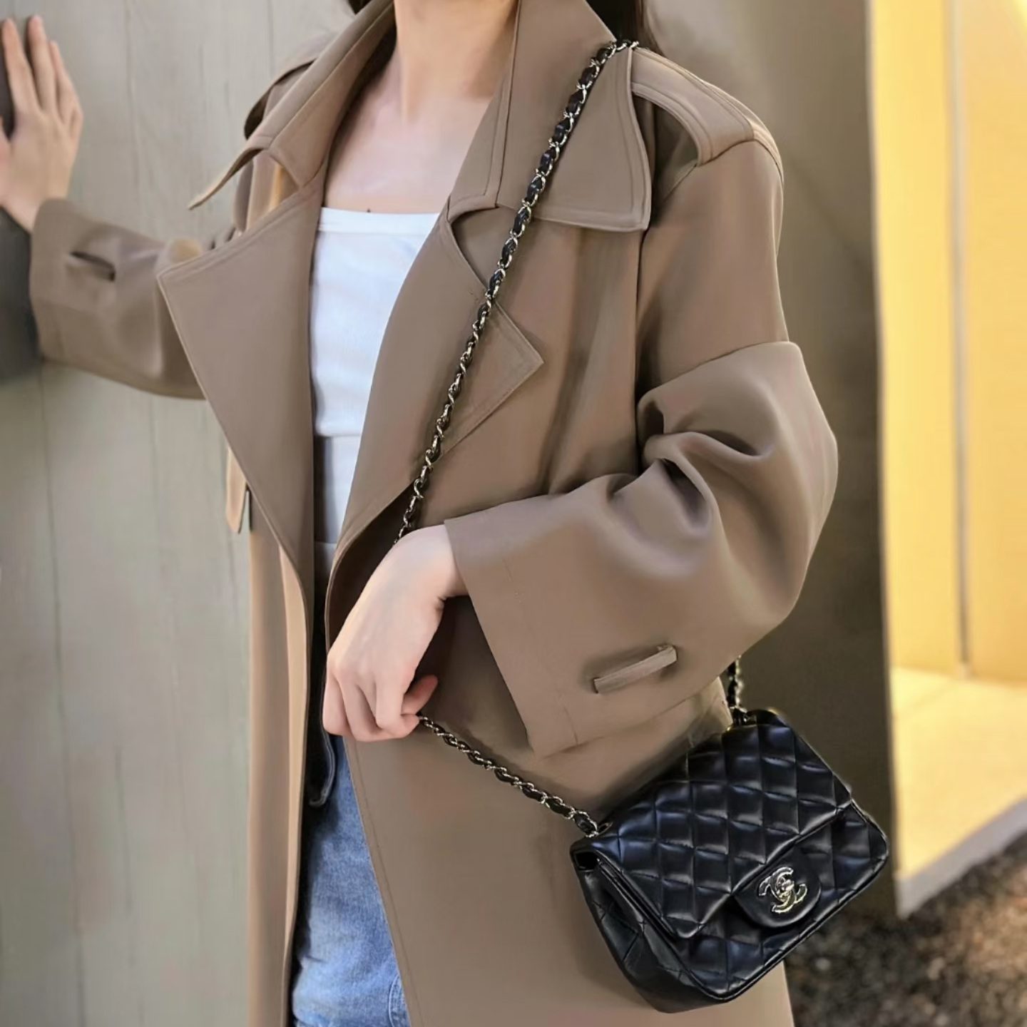 99新 Chanel/香奈儿 4475|香奈儿黑银方胖子斜挎包|香奈儿