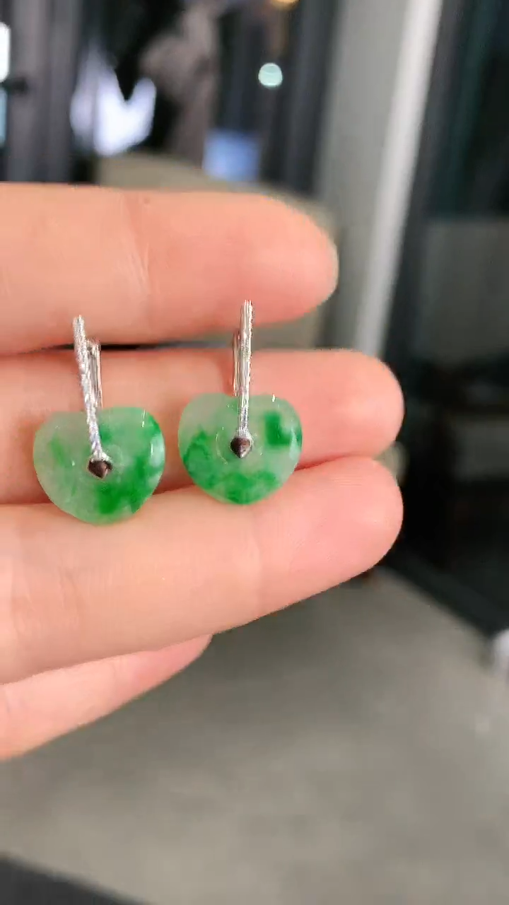 【闪购商品】翡翠耳饰18K金镶嵌耳饰