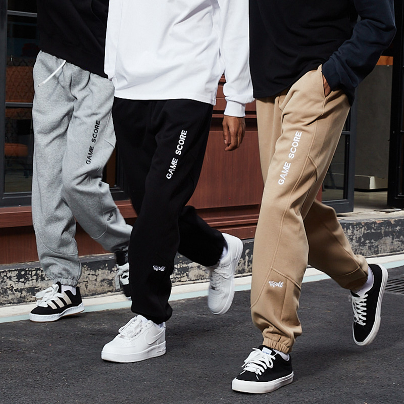 TIP-OFF春秋款美式篮球运动训练针织卫裤宽松刺绣时尚休闲长裤子