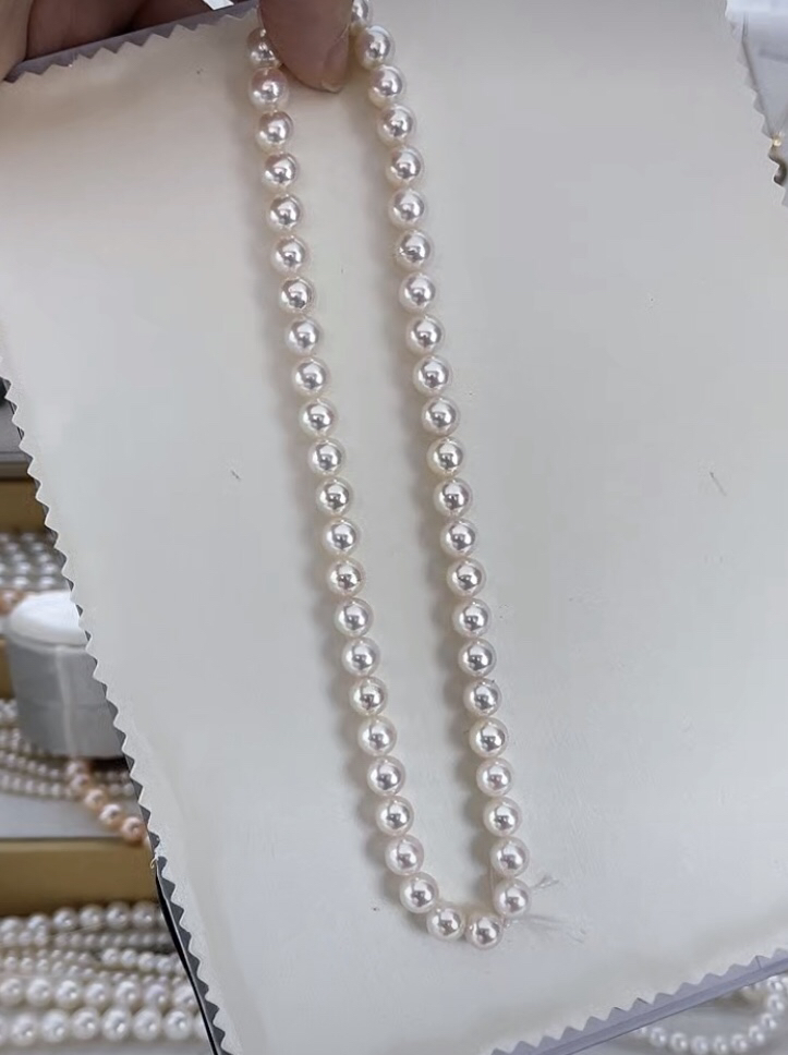 天然极光毕业级akoya天女光项链