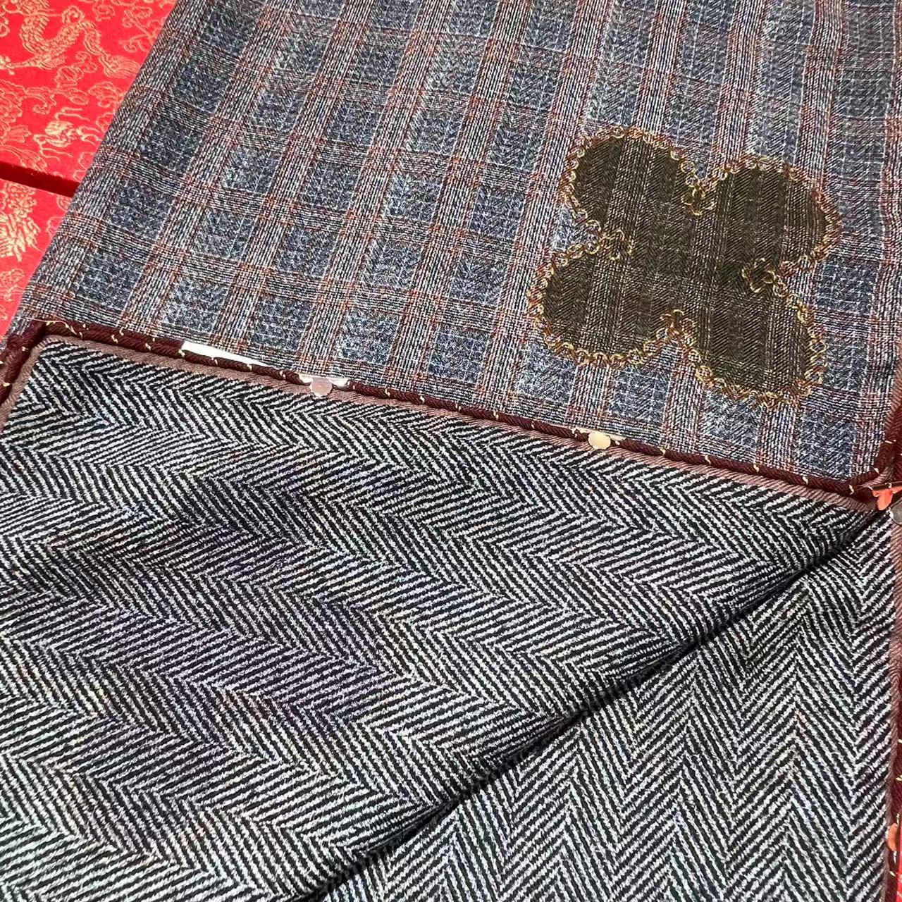 【140掐丝丝毛方巾-SM-140-S-6628】双面异稿135cm丝巾气质时尚复古