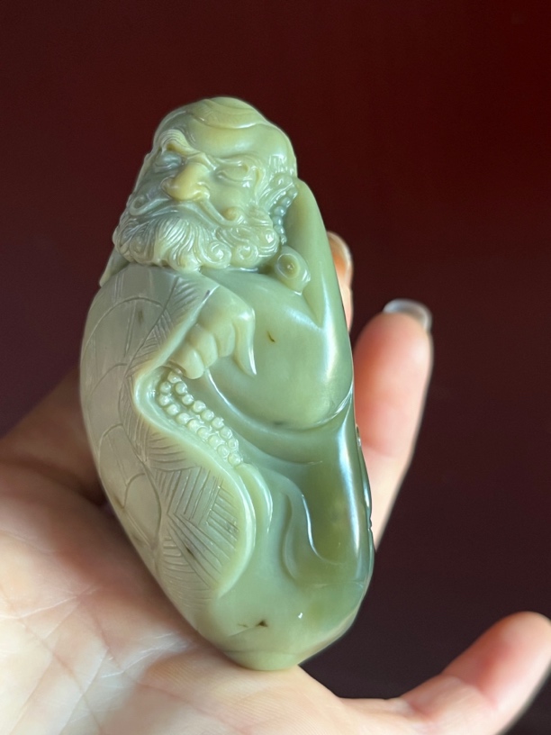 析木河磨浆皮料达摩老祖手把挂件