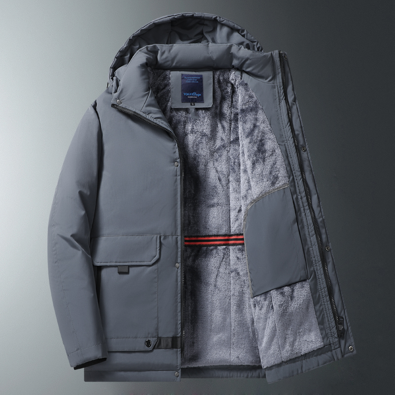 冬季棉服男棉衣可拆卸帽男士加绒加厚棉袄父亲休闲装冬天爸爸外套