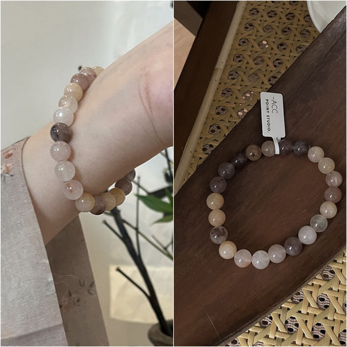 非金属玻璃手链 手串女ins小众设计潮复古简约百搭高级感串珠手链