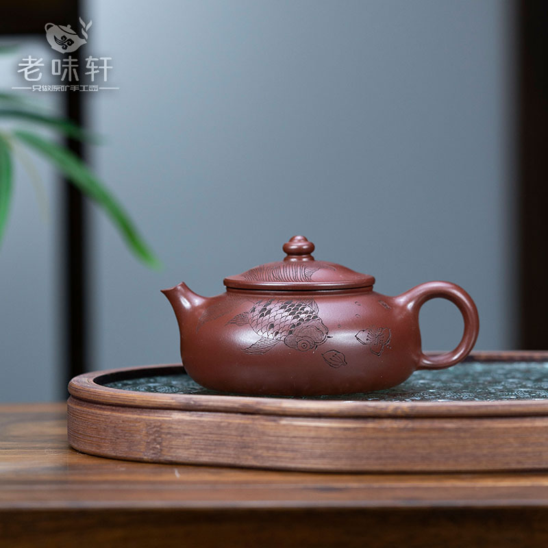 S1565吴佳成龙血砂寒江紫砂壶