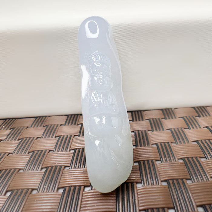 天然缅甸翡翠A货冰起胶随行小佛公吊坠