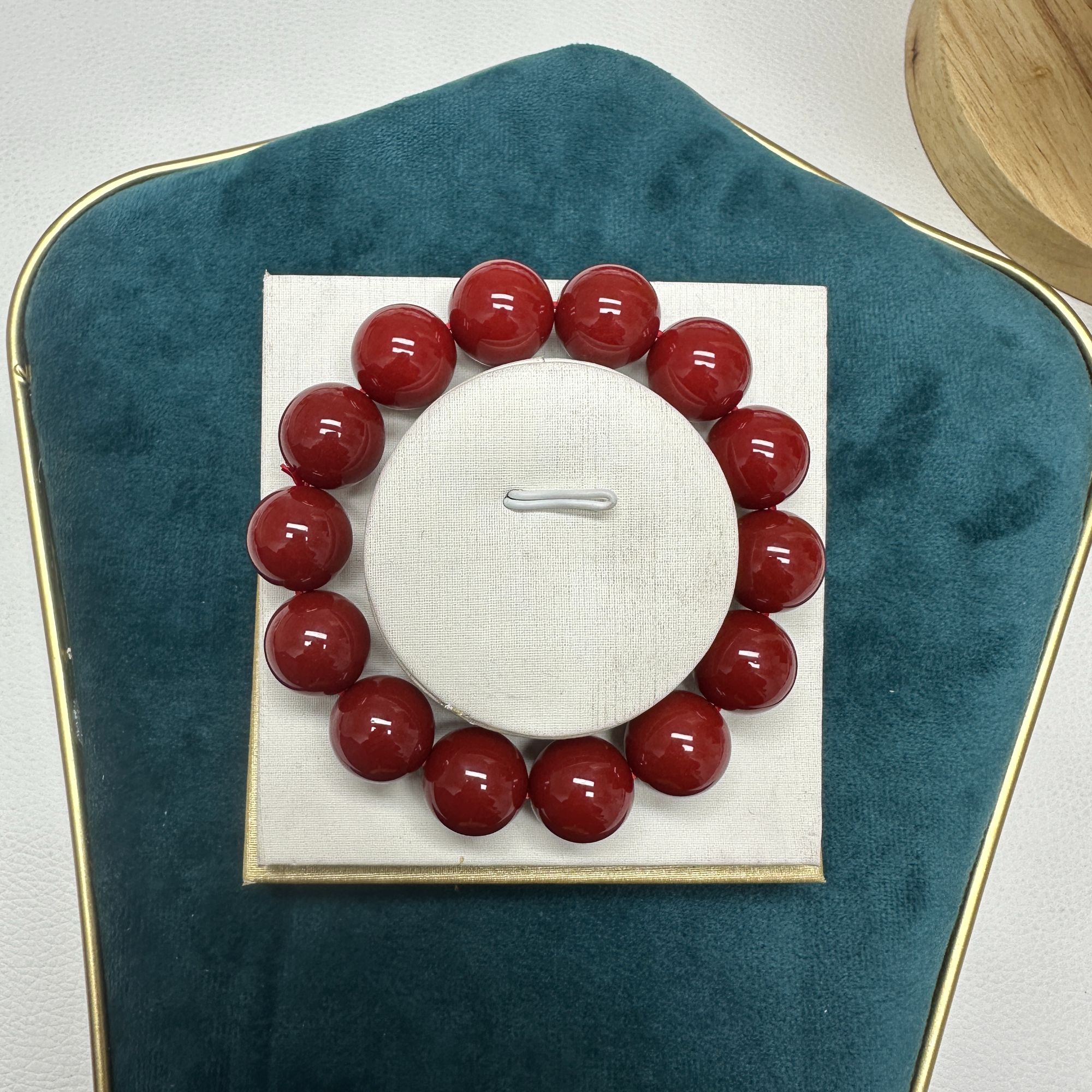 【沐言严选】牛血红15m圆形手链A297