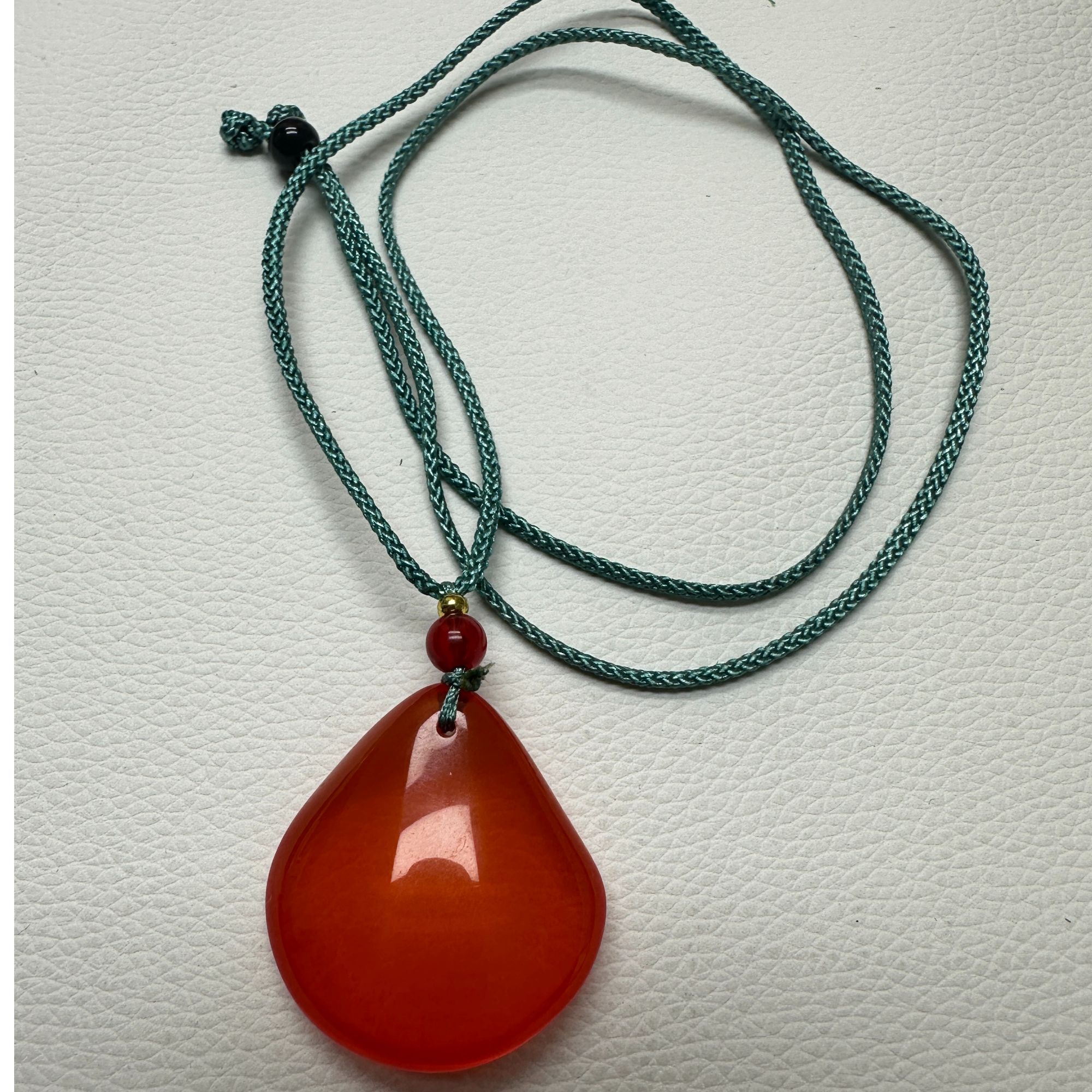 【沐言严选】DIY桔色随行鱼石吊坠A86