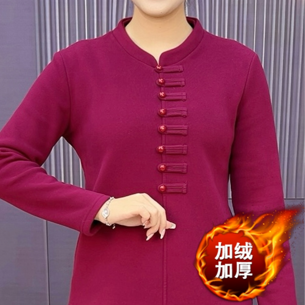 059-7新中式盘口加绒打底衫