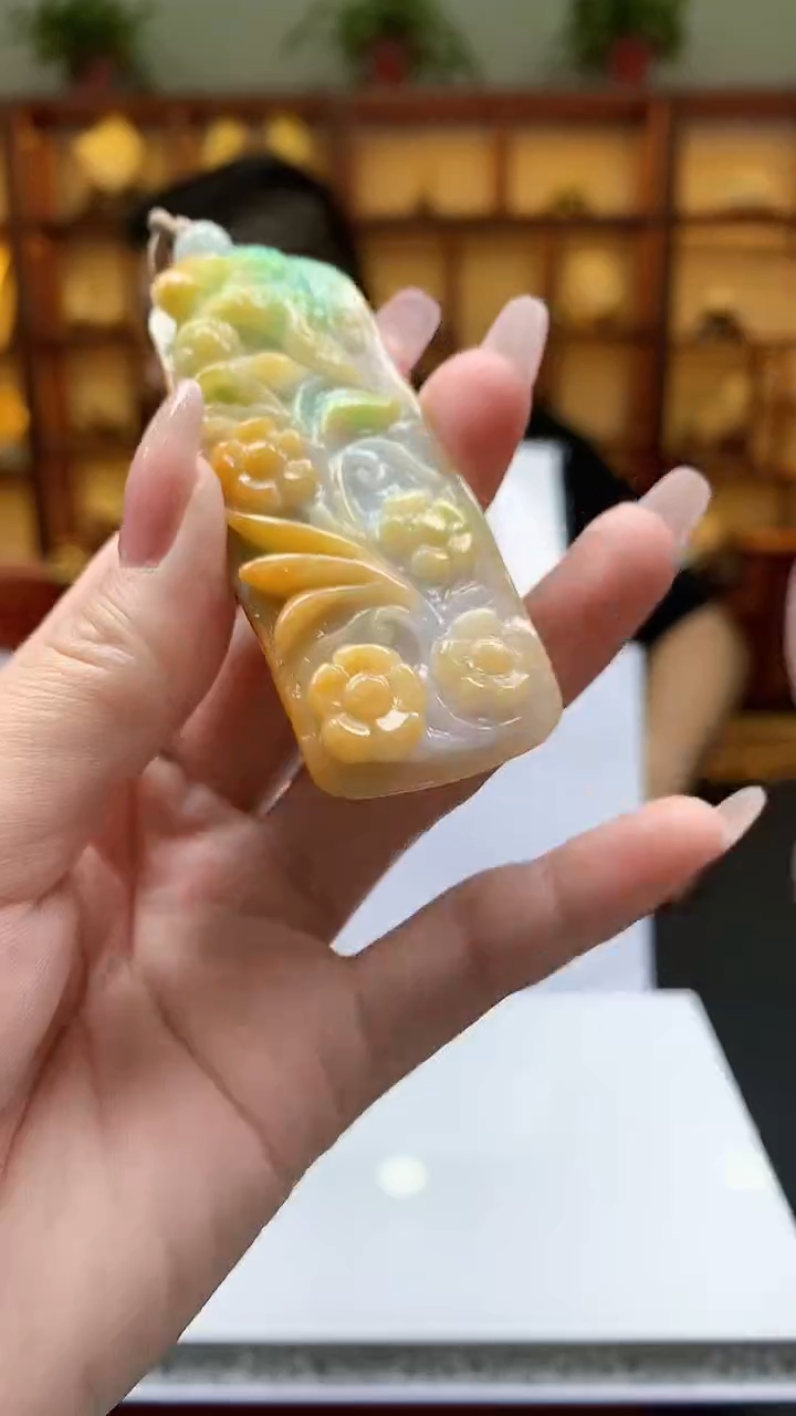【闪购商品】定制翡翠未镶嵌8004jj-毛货挂件39